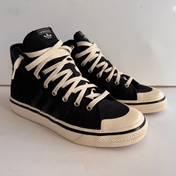 ADIDAS Nizza RF 74 Black Cream White Hight Top Comfort Board Shoes GX8488-size12 - Picture 5 of 8